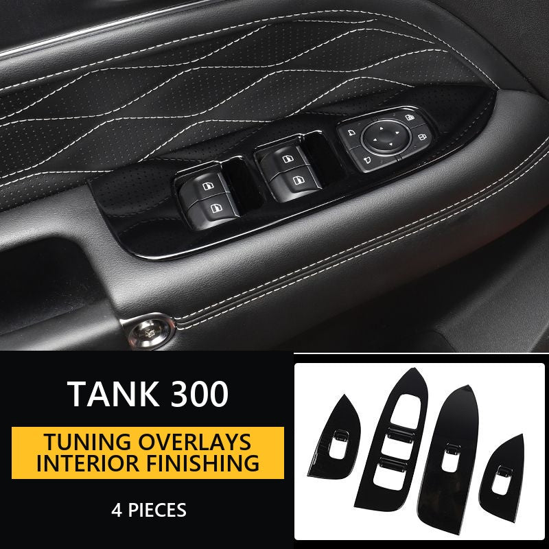 Tuning overlays for the interior of Tank 300, finishing in stylish piano-black colour, decorative elements for cars – image 14#Pack & Colour_1st – Brown-red