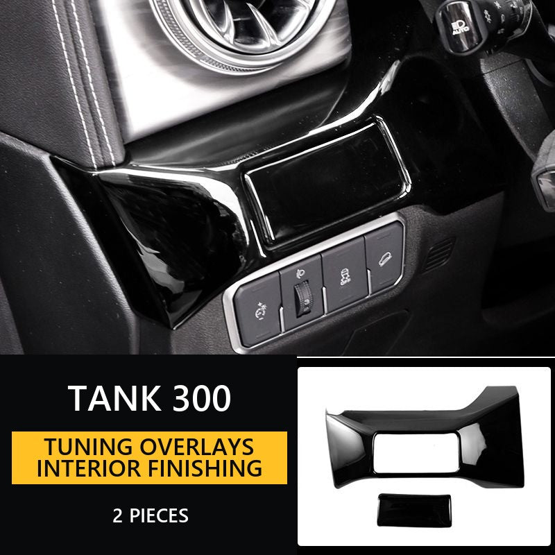 Tuning overlays for the interior of Tank 300, finishing in stylish piano-black colour, decorative elements for cars – image 17#Pack & Colour_1st – Brown