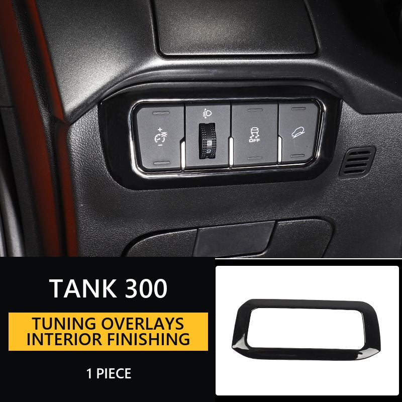Tuning overlays for the interior of Tank 300, finishing in stylish piano-black colour, decorative elements for cars – image 18#Pack & Colour_1st – Olive