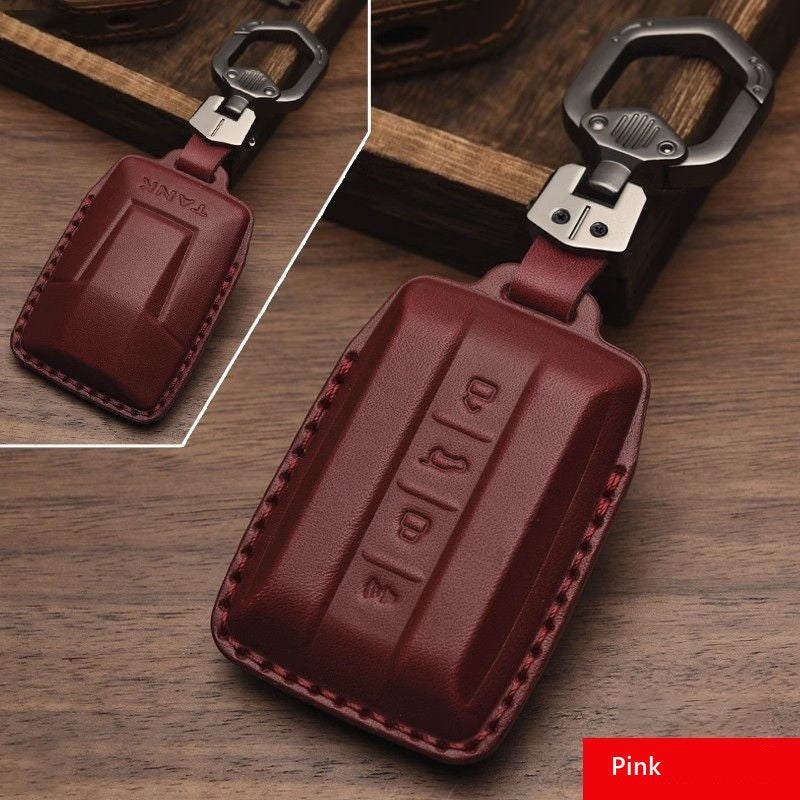 Tank 300 leather key case – image 9#Colour_Red