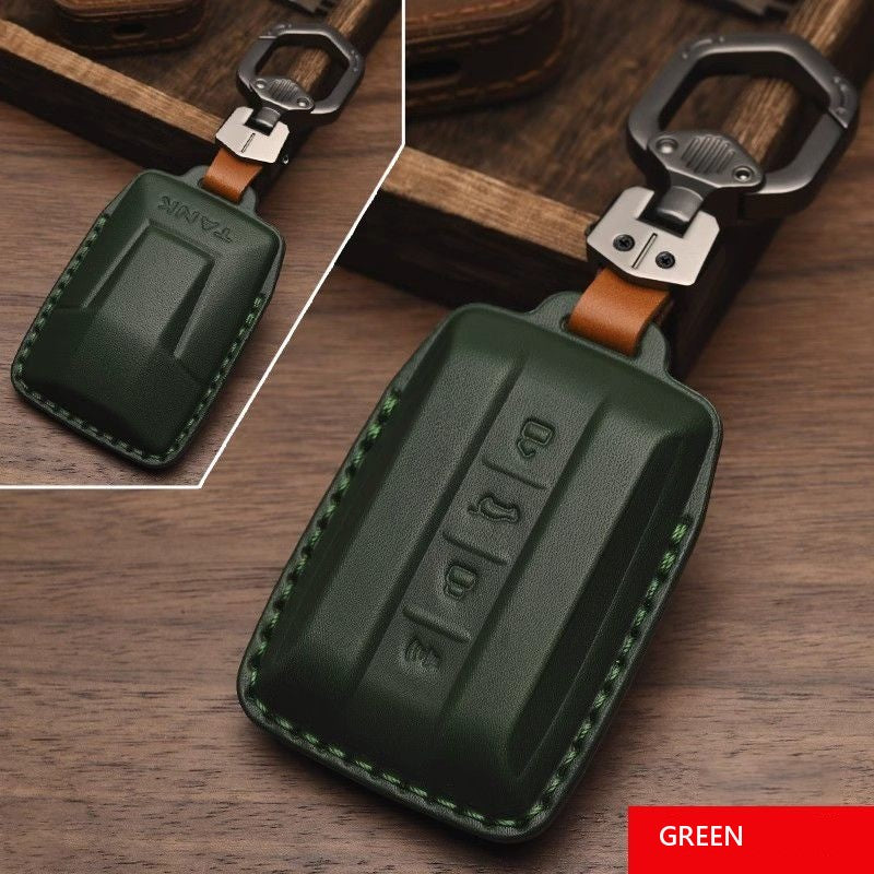 Tank 300 leather key case – image 12#Colour_Green