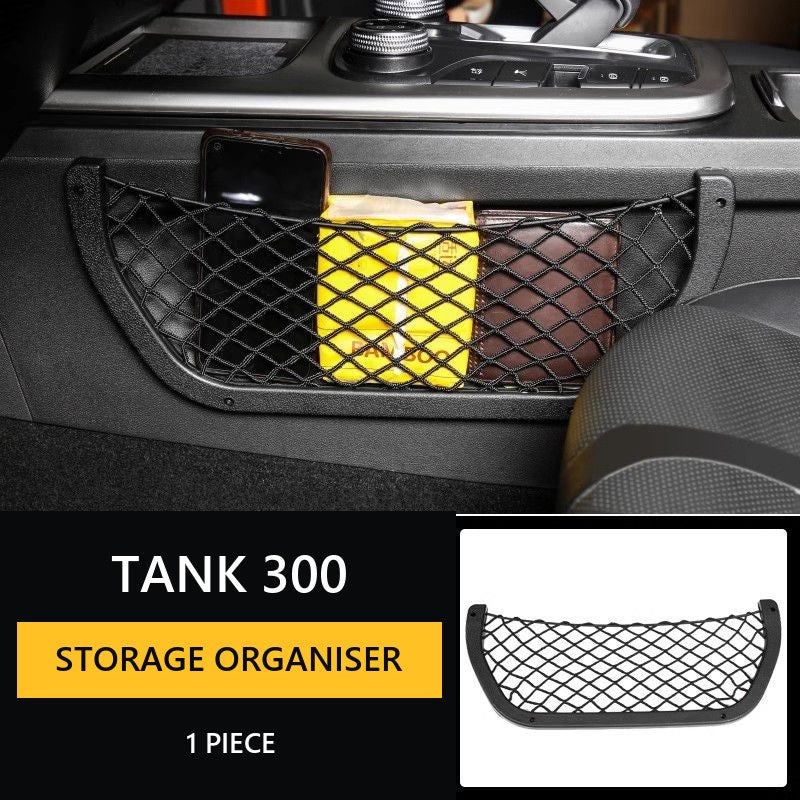 Mesh pocket for storage in the centre console Tank 300#Colour_White-coloured