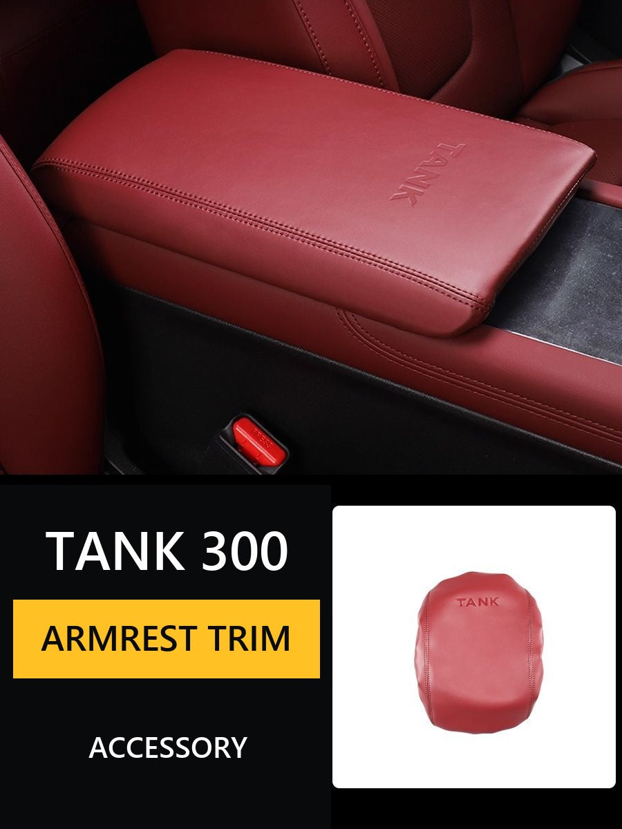 Tank 300 (2025) Leather case on the handle of the central armrest – image 7#Colour_Brown-red