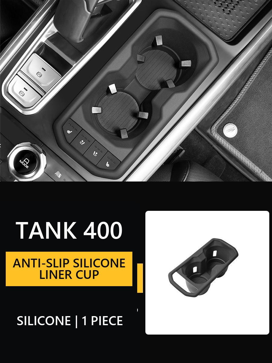 Anti-slip silicone liner for cup holders of Tank 400 centre console