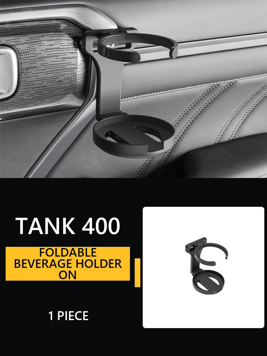 Foldable beverage holder on the door for Tank 400