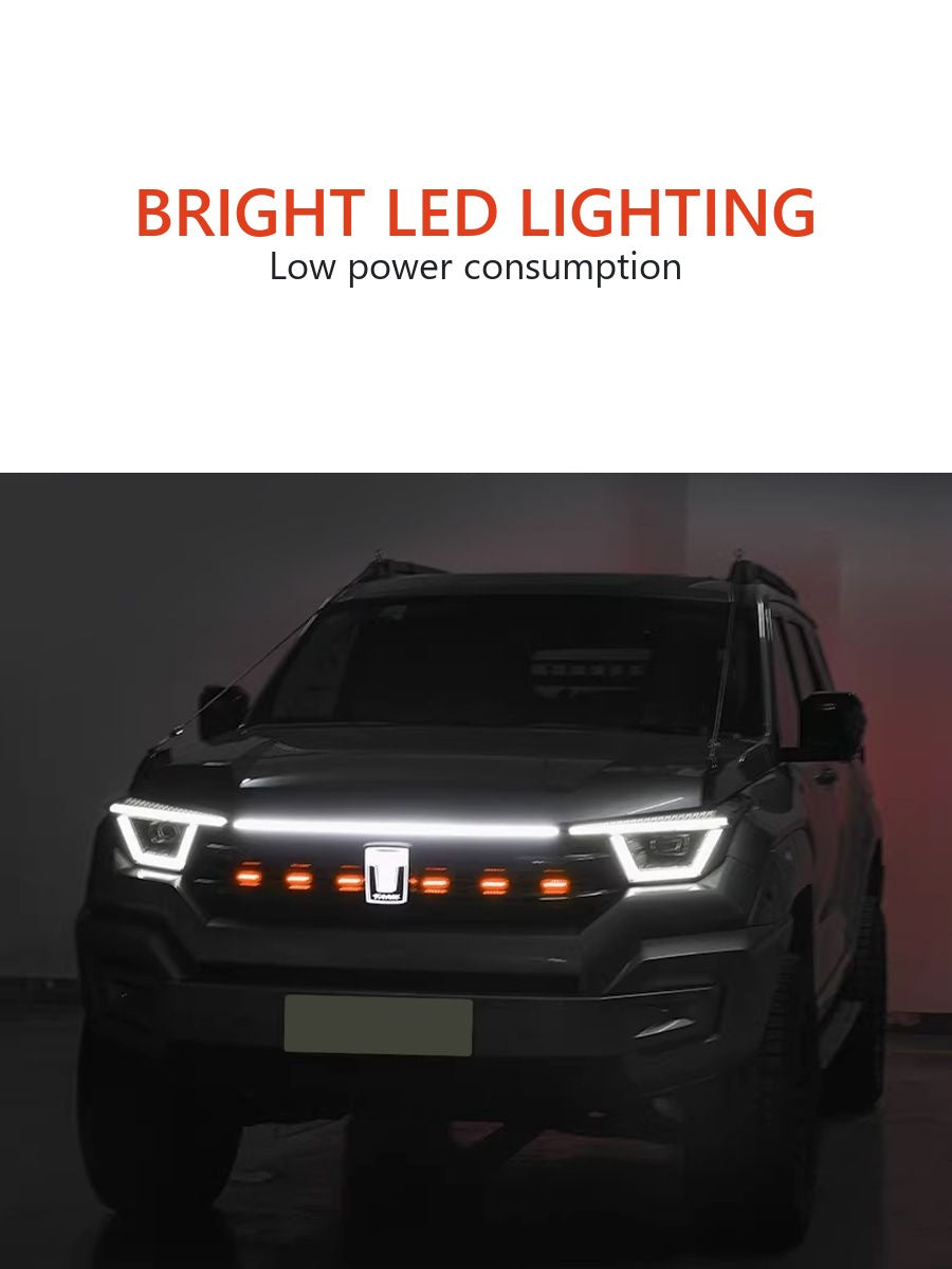 End-to-end LED strip for Tank 400 radiator grille with dynamic effects – image 4