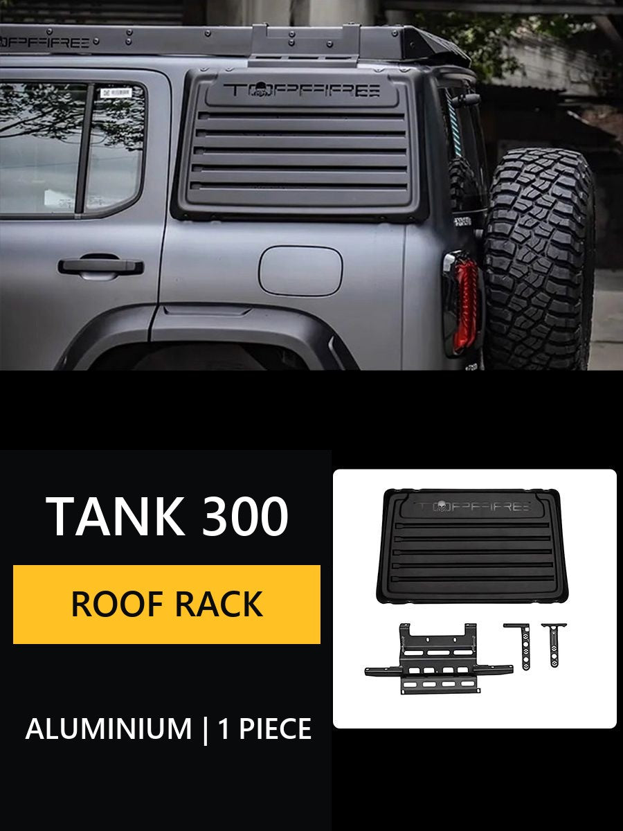 Full set of Topfire accessories for Tank 300: Roof rack, extended arches, side portals, stairs to the roof, mount for spare wheel – image 14#Colour_Dark-gray