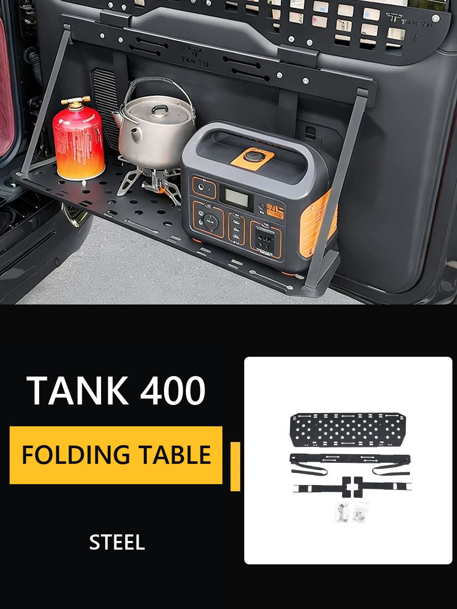Organiser-table on the trunk door for Tank 400, folding, with fencing – image 8#Colour_Black