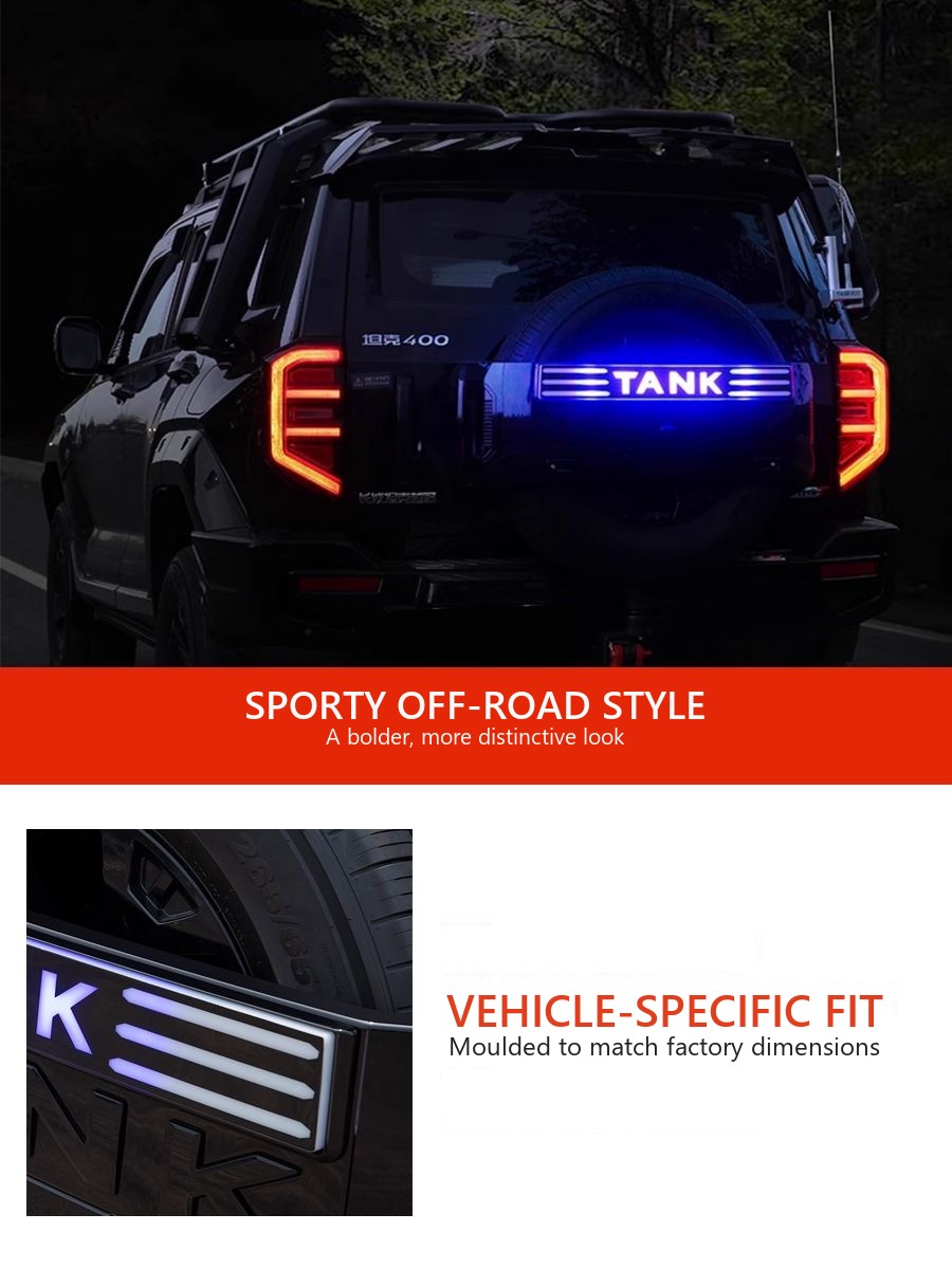 LED flashlight for spare wheel Tank 400 with dynamic turn signals, strobe and DHO – image 6