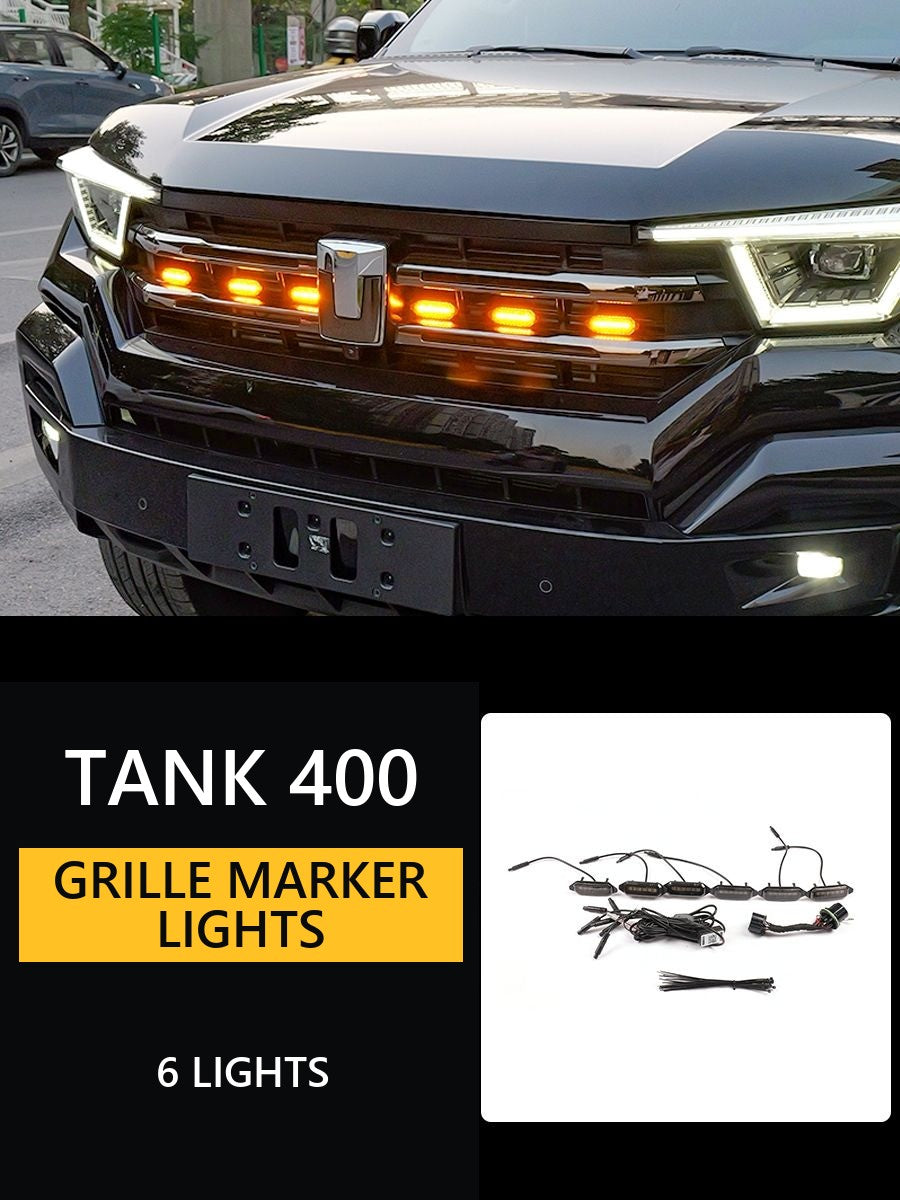 LED yellow headlights for Tank 400 Hi4-T radiator grille – image 7#Colour_Yellow