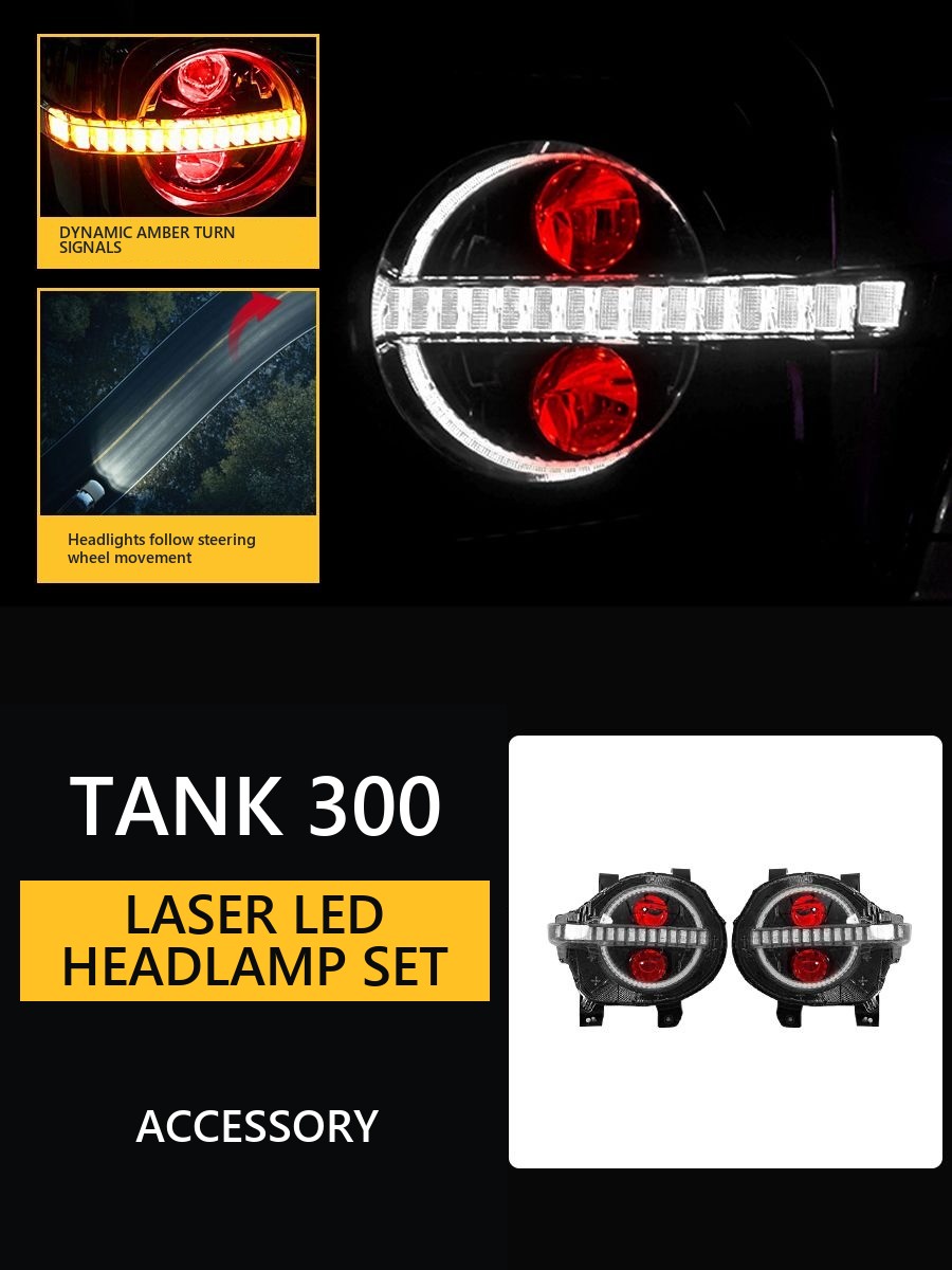 Set of LED headlamps for Tank 300 �C Laser lenses �C Style 2 – image 12#Colour_Burgundy
