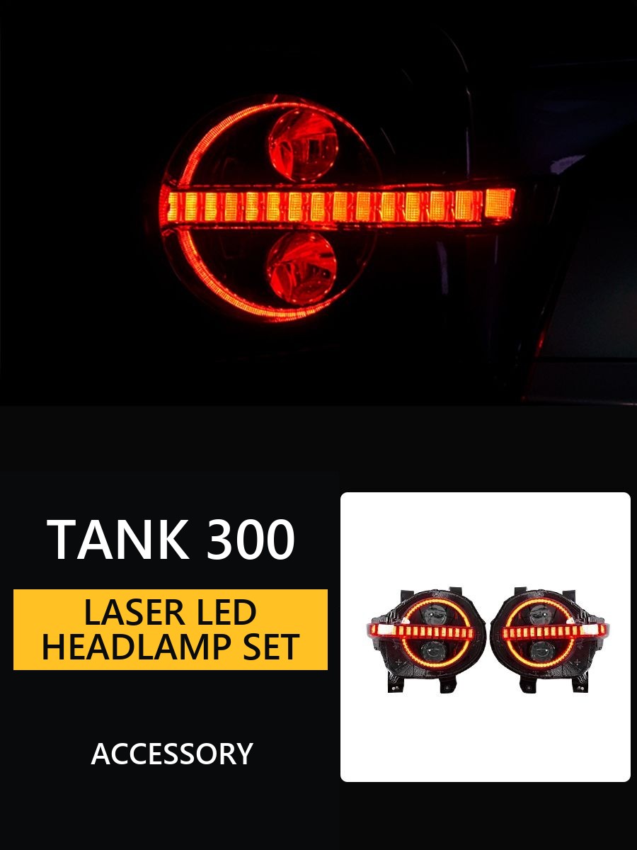 Set of LED headlamps for Tank 300 �C Laser lenses �C Style 2 – image 13#Colour_White