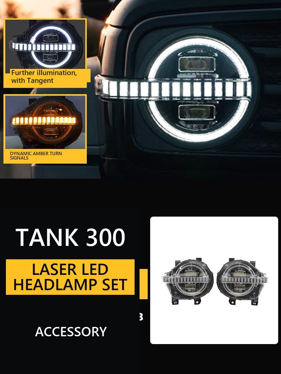 Set of LED headlamps for Tank 300 �C Laser lenses �C Style 2 – image 14#Colour_White-coloured