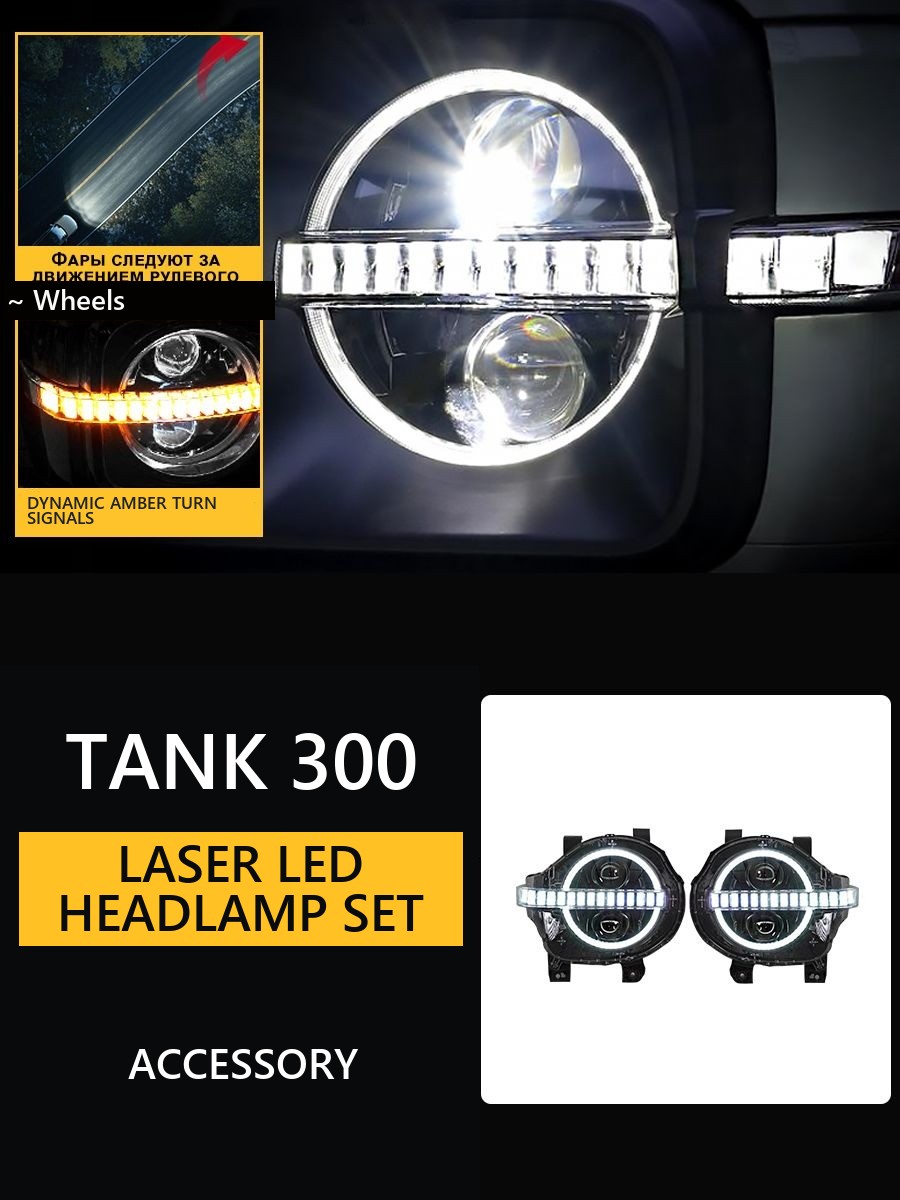Set of LED headlamps for Tank 300 �C Laser lenses �C Style 2 – image 15#Colour_Light-grey