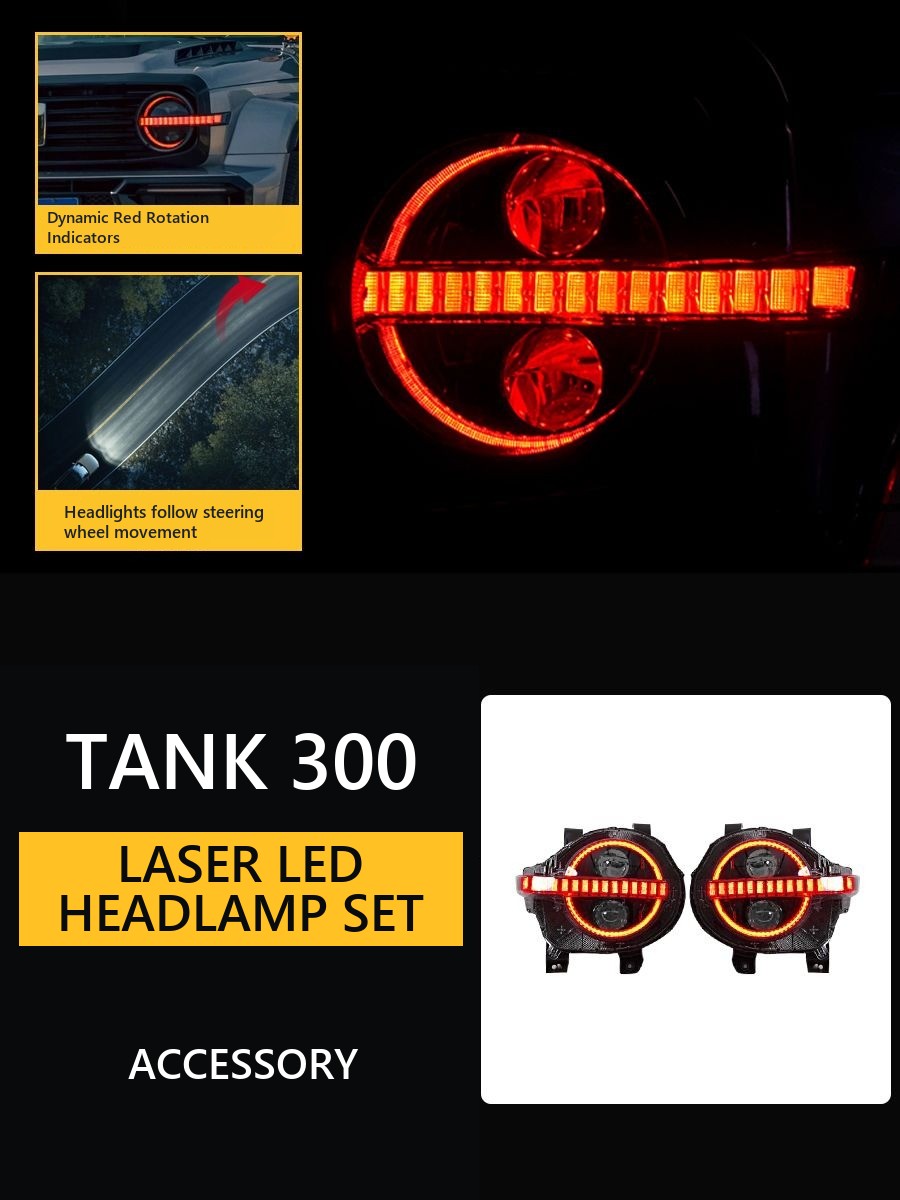 Set of LED headlamps for Tank 300 �C Laser lenses �C Style 2 – image 17#Colour_Raspberry