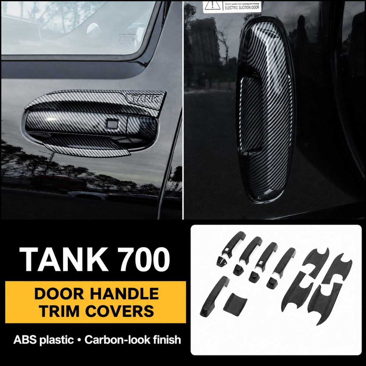 Protective linings on exterior door handles Tank 700 Hi4-T#Colour_Black-grey