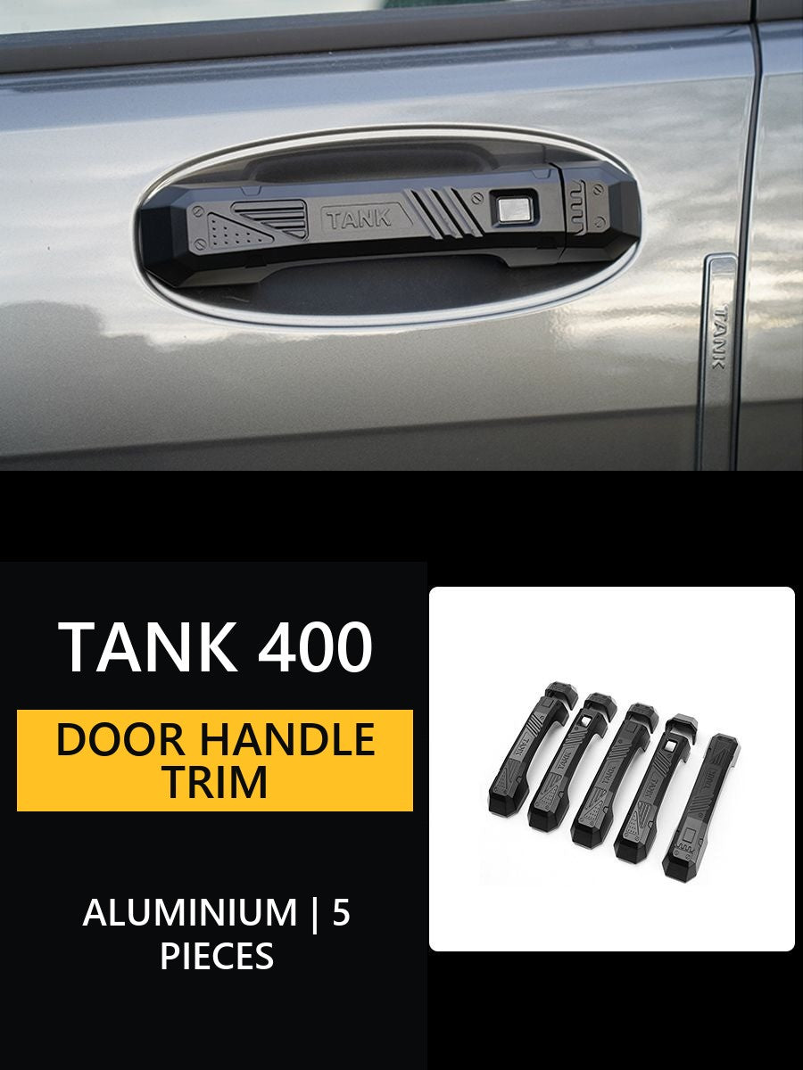 Mechanic-Style Aluminium Door Handle Cover Set for Tank 400 – image 19#Colour_Black-grey