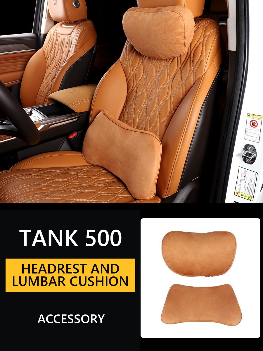 Headrest and lumbar cushion for Tank 500, Comfort for driver and passengers �C Style 2 – image 7#Colour_Brown