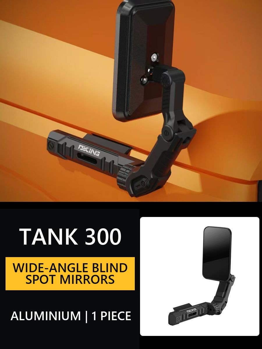 Wide-angle blind spot mirrors for Tank 300 aluminium – Style 3