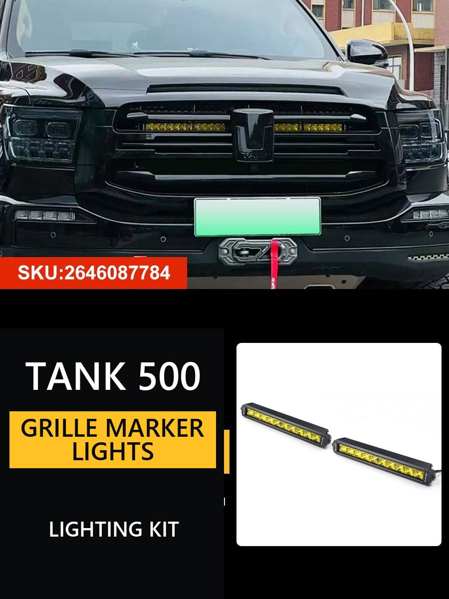 Additional LED lights for Tank 500 radiator grille – image 8#Colour_Matte