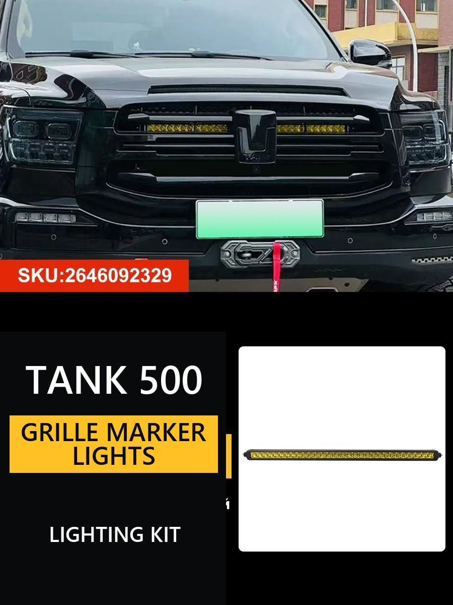 Additional LED lights for Tank 500 radiator grille – image 9#Colour_Blue